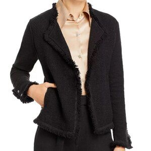 NIC + ZOE, Black Knit Jacket w/ Fringe, Sz Small, Perfect for travel, Orig. $198